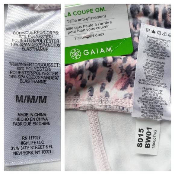 Gaiam Claire Print Matching Active Lana Bra Tank S & Whitney Capri Leggings MD - Picture 14 of 15